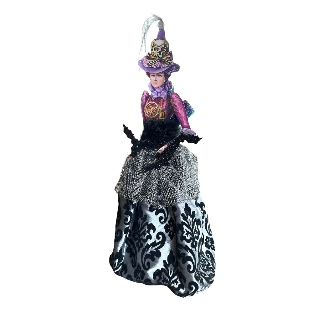 Victorian Dressed Lady Halloween Textile Fashion Paper Doll 3D Handmade Figurine